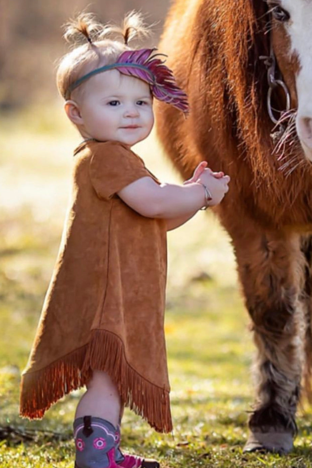 Girls Brown Suede Fringe Dress | West of Texas Girls Brown Suede Fringe Dress | West of Texas